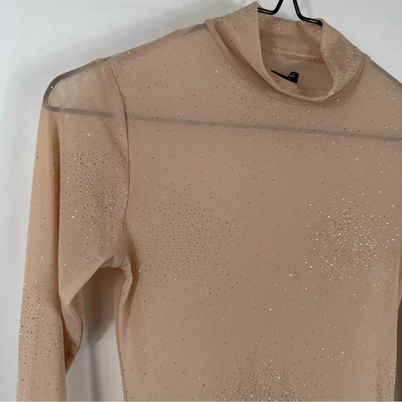 Urban Outfitters Nude Mesh Bodysuit | Size Small - Picture 2 of 11